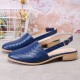 Large Size Comfy Braided Pointed Toe Buckle Backless Flats for Women