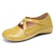 Women Cross Strap Solid Color Casual Comfy Flats