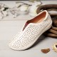 Women Round Toe Elastic Band Hollow Casual Flat Shoes