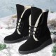 Plus Size Women Casual Warm Slip Resistant Lace Up Thick Sole Snow Boots