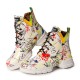 Women Casual Graffiti Stytish Lace Up Thick Bottom Short-Calf Combat Boots