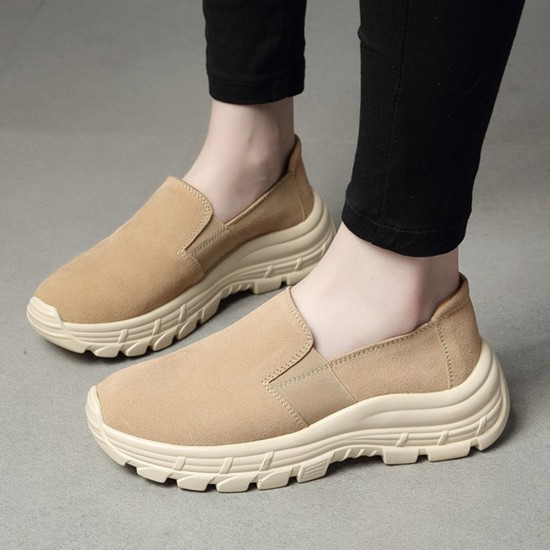 Women Solid Color Casual Slip On Comfortable Sports Walking Shoes