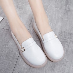 Women Lightweight Buckle Solid Color Soft  Slip On Casual Comfy Flats